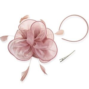 Feather and ribbon headpiece
